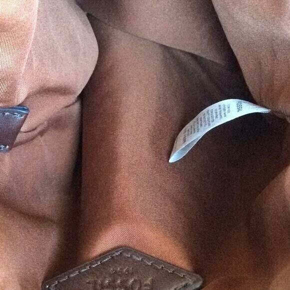 Fossil Women Shoulder Bag Brown Leather 8" x 8" NWOT - Picture 6 of 7